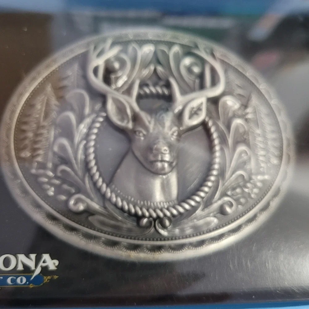 Nocona Belt Co Mens Silver Tone Deer Head Oval Western Belt Buckle 37901 Gift